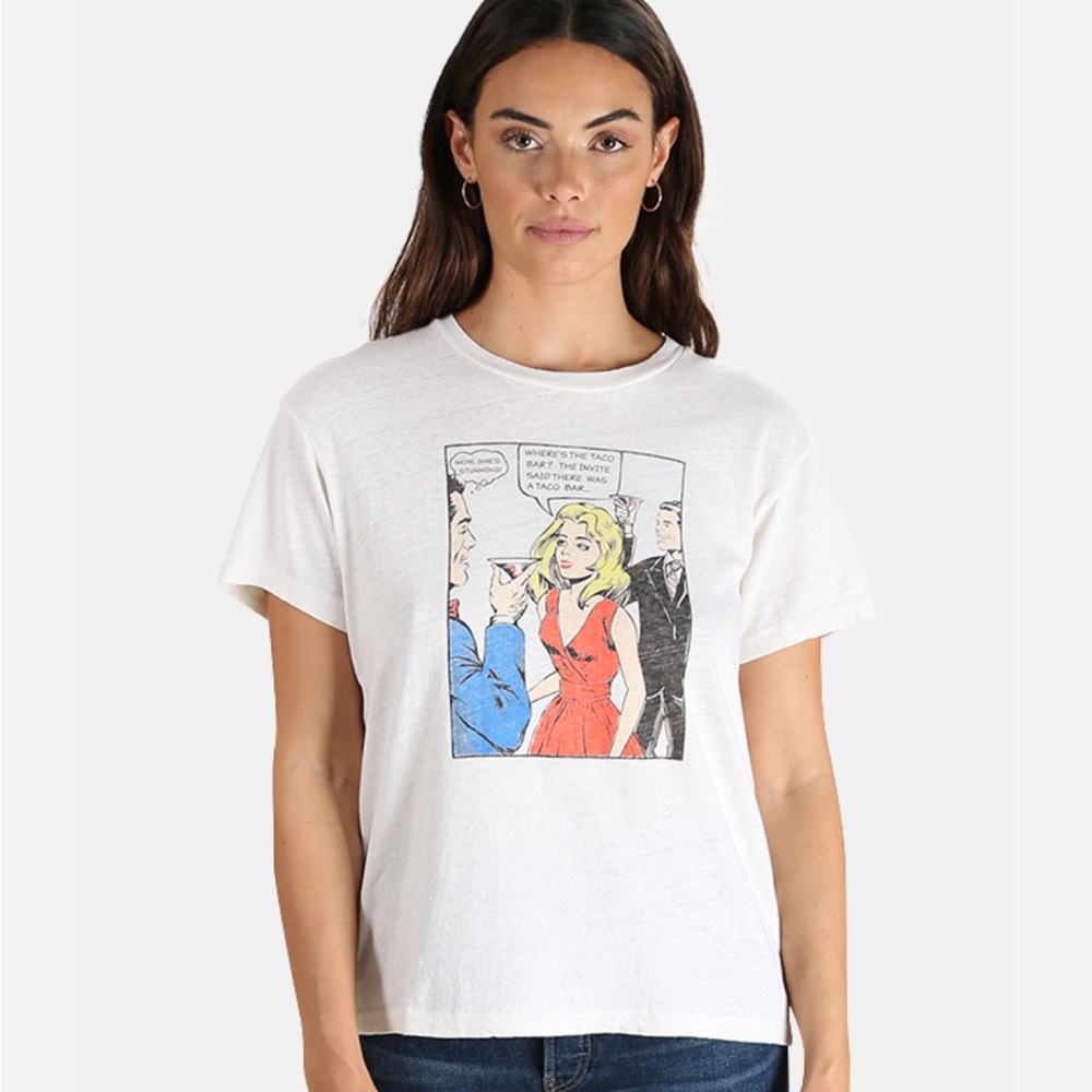 Re/Done Graphic White T-Shirt